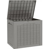 Outsunny 97L Plastic Garden Storage Box, Outdoor Storage Box with Handles, Waterproof Outdoor Storage Container, Khaki