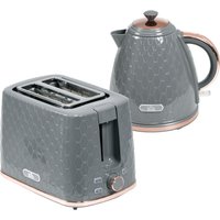 HOMCOM 1.7L 3000W Fast Boil Kettle & 2 Slice Toaster Set, Kettle and Toaster Set with Auto Shut Off, Browning Controls, Grey | Aosom Ireland