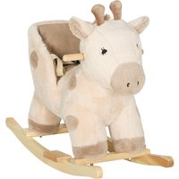 Rocking Horse Stable Plush Ride on Horse Giraffe Design Music Security Belt Toy Rocker 1 3 Years