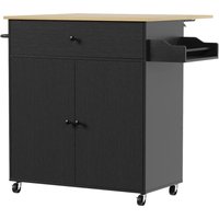 Kitchen Island Drop Leaf Rolling Kitchen Storage Trolley on Wheels Drawer Spice Rack Towel Rack