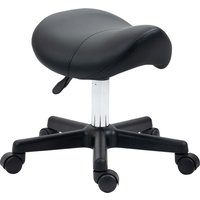 HOMCOM Saddle Stool, PU Leather Adjustable Rolling Salon Chair with Steel Frame for Massage, Spa, Beauty and Tattoo, Black | Aosom Ireland