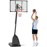 SPORTNOW Height Adjustable Basketball Hoop and Stand with Sturdy Backboard and Weighted Base, Portable on Wheels, 2.4-2.9m Aosom UK