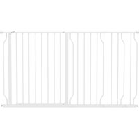 PawHut Extra Wide Dog Safety Gate, with Door Pressure, for Doorways, Hallways, Staircases - White | Aosom Ireland