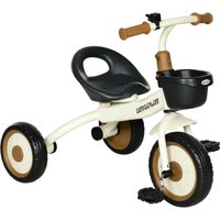AIYAPLAY Kids Trike, Tricycle, with Adjustable Seat, Basket, Bell, for Ages 2-5 Years - White | Aosom Ireland