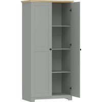 HOMCOM Kitchen Cupboard, 172cm Freestanding Storage Cabinet with Doors and Shelves, Grey