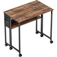 HOMCOM 80 cm Drop Leaf Writing Work Desk, Compact & Stylish Desk for Home Office, Rustic Brown Aosom UK