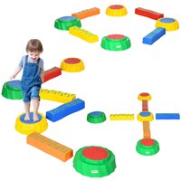 Outsunny Balancing Act: 8-Piece Non-Slip Stepping Stones, Stackable Coordination Training, Multicoloured Aosom UK