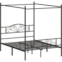 HOMCOM King Size Canopy Bed Frame with Headboard and Footboard