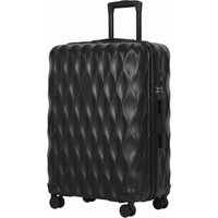 HOMCOM 77cm 98L Suitcase, Lightweight ABS Hard Shell Carry On Luggage with TSA Lock, Spinner Wheels, Telescopic Handle, Black