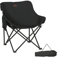 Outsunny Folding Camping Chair, Lightweight with Carry Bag, Storage Pocket, Ideal for Festivals, Fishing, Beach, Hiking, Black Aosom UK