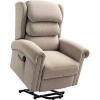 HOMCOM Velvet-Feel Electric Riser Recliner Chair - Khaki | Aosom Ireland