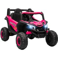AIYAPLAY 12V Kids Electric Ride On Car with Parental Remote, Suspension, Music & LED Lights, Safe Driving for Ages 3–5, Pink Aosom UK