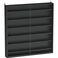 HOMCOM 7-Tier Wall Display Shelf Unit Cabinet w/ 6 Adjustable Shelves Glass Doors Home Office Ornaments 83x80cm, Black