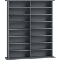 HOMCOM 16-Compartment Media Shelf - Grey
