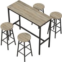 5 Piece Bar Table Set 4 Stools Industrial Bar Table Stool Set Dining Table Chair Set