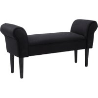 HOMCOM Sitzbank Schlafzimmer Bettbank Polsterbank Schwarz 102x31x51cm aus MDF und Schaumstoff für gemütliche Akzente Aosom.de