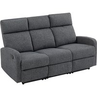 HOMCOM Relaxsessel 3 Sitzer Fernsehsessel Liegesessel mit Liegefunktion Sessel mit individuell verstellbarer Rückenlehne, Ruhesessel mit Chenille-Optik für Wohnzimmer Schlafzimmer, Grau Aosom