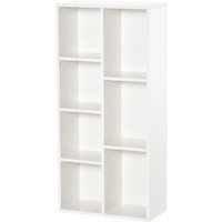 HOMCOM Seven-Cube Bookcase - White Wood Effect Aosom UK