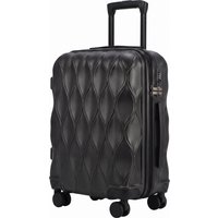 HOMCOM 56cm 41L Suitcase, Lightweight ABS Hard Shell Carry On Luggage with TSA Lock, Spinner Wheels, Telescopic Handle, Black