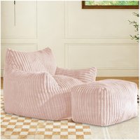 Soft Bean Bag Sofa High Quality Sponge Large Armrests Cozy Plush Lounger Bedrooms x 90W x cm Aosom