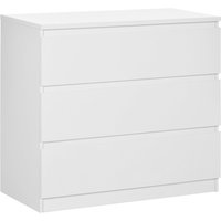 HOMCOM Chest of Drawers, 3-Drawer Storage Organiser Unit for Bedroom, Living Room, White | Aosom Ireland