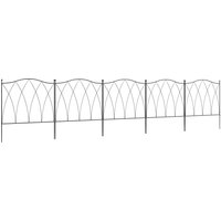 Outsunny Garden Fencing: Rustproof Metal Picket Panels, Landscape Edging & Animal Barrier, Set of 5, Black | Aosom Ireland