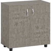 Vinsetto Büroschrank, 2-stufig, Aufbewahrungsschrank fürs Büro mit 2 Türen, Schlössern und Schlüsseln, Aktenschrank für Zuhause, Garage, 80 x 40 x 80 cm, grau Aosom