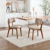 Stylish Mid Century Dining Chairs High Density Foam Comfortable Upholstered Side Chairs Dining Room x 54.5W x cm Aosom UK