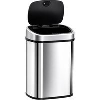 HOMCOM Mülleimer 48L Küchenabfalleimer mit Infrarotsensor, hygienisch, Edelstahl in Silber, L40,5xB29,5xH68 cm für müheloses Entsorgen Aosom.de
