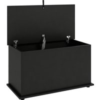 HOMCOM Storage Chest, 102L Blanket Box, Shoe Bench with Safety Hinged Lid, Bed End Bench for Bedroom, 80 x 40 x 45cm, Black