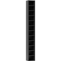 HOMCOM 204 CD Tall Narrow Media Storage Tower - Black Aosom UK