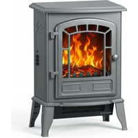 Electric Fireplace Stove 1000W 2000W Freestanding Electric Fire LED Flame Effect Adjustable Thermostat