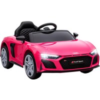 AIYAPLAY Macchina Elettrica per Bambini 3+ Anni 12V Audi R8 Spyder, 3-5 km/h con 2 Motori e Telecomando, Rosa Aosom Italy