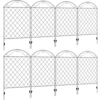 Outsunny Decorative Garden Fencing, 43in x 23ft Outdoor Picket Fence Panels, 8PCs Rustproof Metal Wire Landscape Flower Bed Border Aosom UK