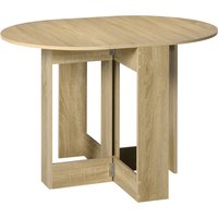 HOMCOM 2 Drop Leaf Dining Table, Folding Kitchen Table for Small Space, Kitchen, Dining Room, Oak | Aosom Ireland