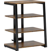 HOMCOM HiFi Stand, with Four Storage Shelves - Rustic Brown