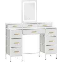 Aosom Deal Enjoy 21% Off HOMCOM Elegant White Dressing Table with LED Mirror