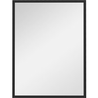 HOMCOM Wandspiegel 60 x 80 cm Rechteckig Spiegel Dekorativer Hängespiegel Badezimmerspiegel für Schlafzimmer Badezimmer Wohnzimmer Flur Schwarz Aosom