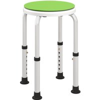HOMCOM 360° Swivel Bath Stool with Non-Slip Feet, Height Adjustable Aluminium Shower Chair, Green Aosom UK