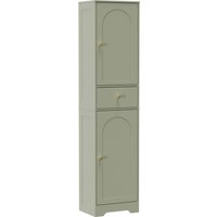 HOMCOM Tall Bathroom Cabinet with Arched Doors - Light Green