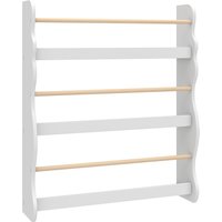 AIYAPLAY 3-Tier Kids Bookshelf Wall Mounted, Kids Bookcase for Playroom, Living Room for Toddlers and Children Aged 3-8, White