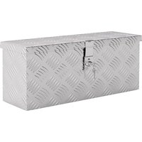 HOMCOM Gerätekasten Aufbewahrungskiste aus Aluminium mit Schloss und Schlüsseln, LKW-Werkzeugkasten, Lagerungsbox für Anhänger, 50 x 15,5 x 20,5 cm Aosom