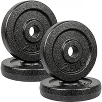 SPORTNOW Weight Plates Set, 1"/2.5cm Weight Disc Pair, 4 x 2.5kg Metal Dumbbell/Barbell Plates for Home Gym