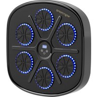 SPORTNOW Music Boxing Machine, Smart Bluetooth Boxing Machine Wall Mounted with 9 Speeds & Modes, LED Lights and Gloves, Punching Pad for Adults, Black