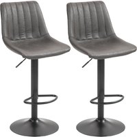 HOMCOM Set 2 Sgabelli da Bar Industriale, Sgabelli Cucina con Schienale, Poggiapiedi e Altezza Regolabile Grigio Aosom Italy