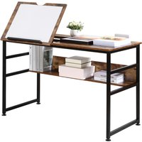 HOMCOM Adjustable Drafting Table Art Desk Drawing Table, Craft Desk Workstation for Painting, Multifunctional Writing Desk w/ 15-Level Aosom UK