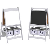 AIYAPLAY 3-In-1 Kids Easel with Paper Roll, Art Easel, with Storage - Grey Aosom UK