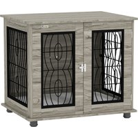 PawHut 29.5" Indoor Dog Crate Furniture End Table with Soft Washable Cushion, Lockable Front Door, for Medium Dogs | Aosom Ireland