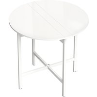 HOMCOM Collapsible Drop Leaf Table, Folding Dining Table for Small Spaces, Extendable Kitchen Table with Steel Frame, White