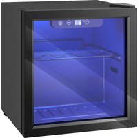 HOMCOM 12 Bottle Wine Cooler, 36 Litre Capacity, 4-16°C Under Counter Drinks Beer Wine Fridge with Glass Door, LED Light, Black